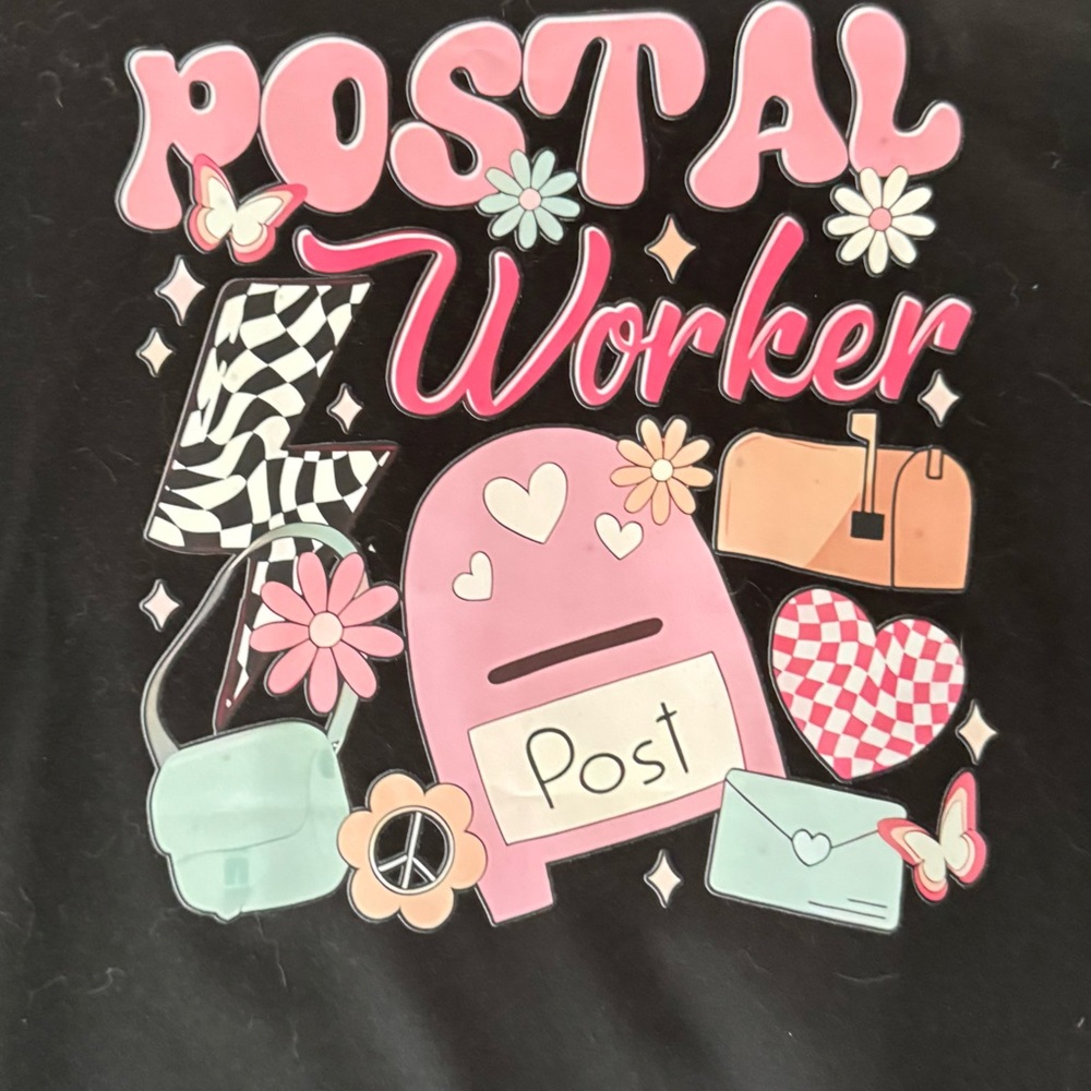 USPS Black Postal Worker Graphic T-shirt Rural Carrier Clerk
